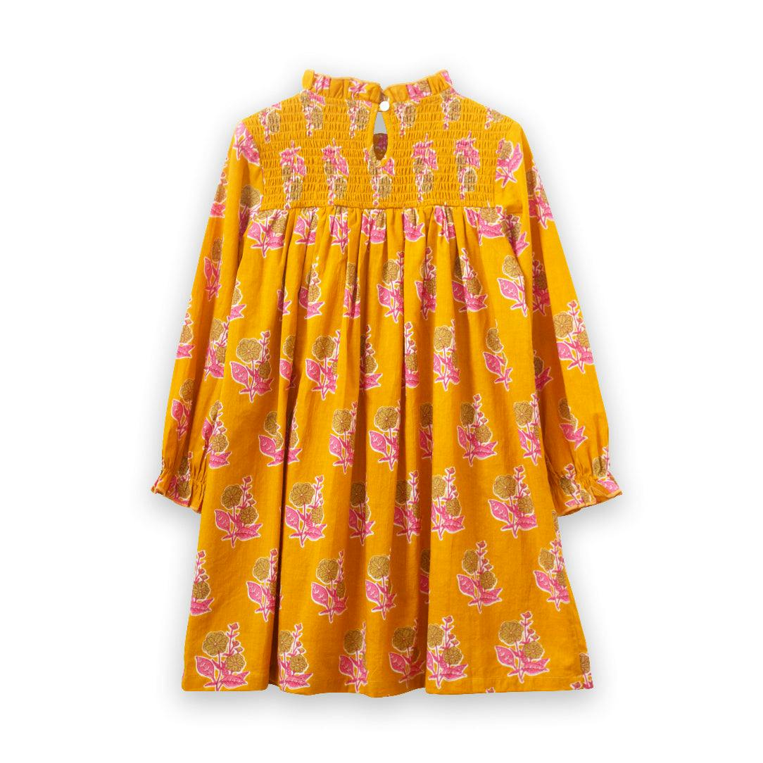 Smocked Long Sleeve Dress