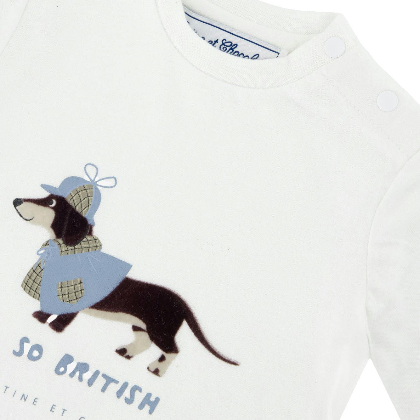TARTINE ET CHOCOLAT British Pup Baby T-shirt - Nacre
