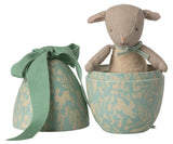 Easter egg with micro lamb, Small - Dusty mint