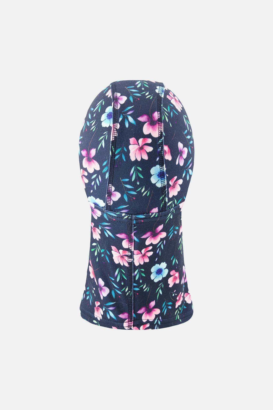 Brushed Jersey Balaclava Blue Floral Print
