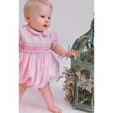 Princess Charlotte Pink Hand-Smocked Bubble Romper