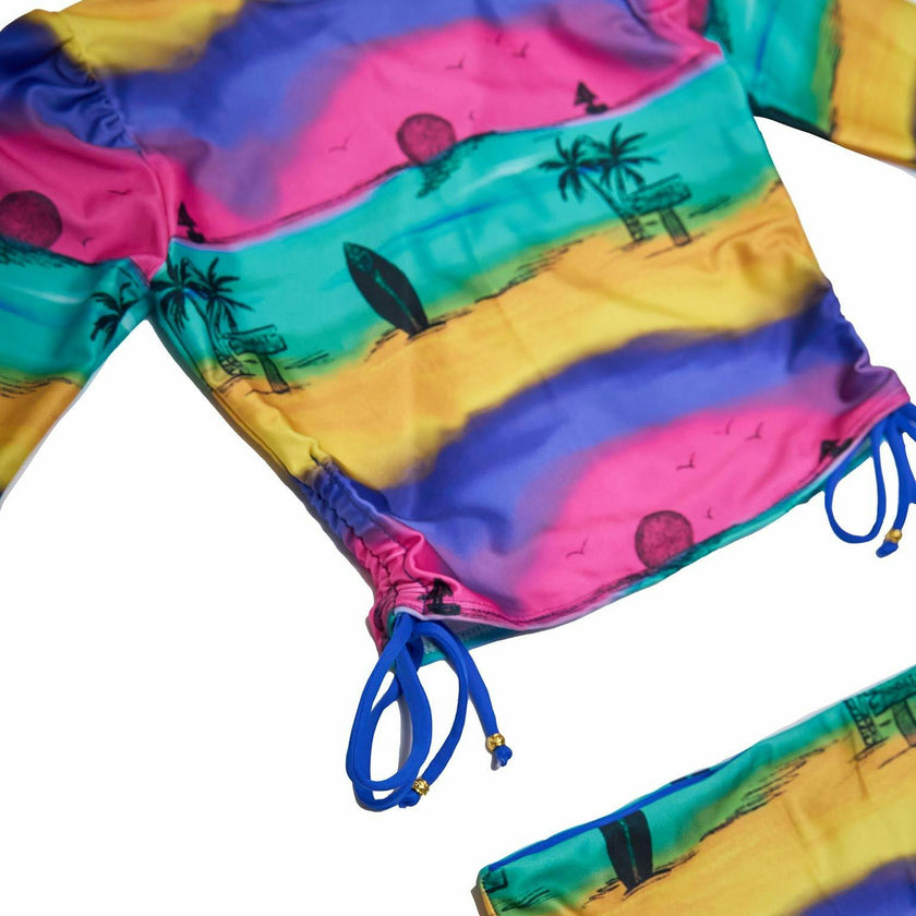 Girls Bikini Set (Side Tie Top & Reversible Bottoms) – Camp Cove
