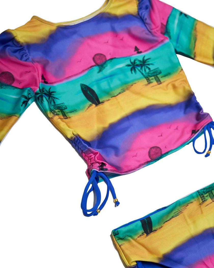 Girls Bikini Set (Side Tie Top & Reversible Bottoms) – Camp Cove