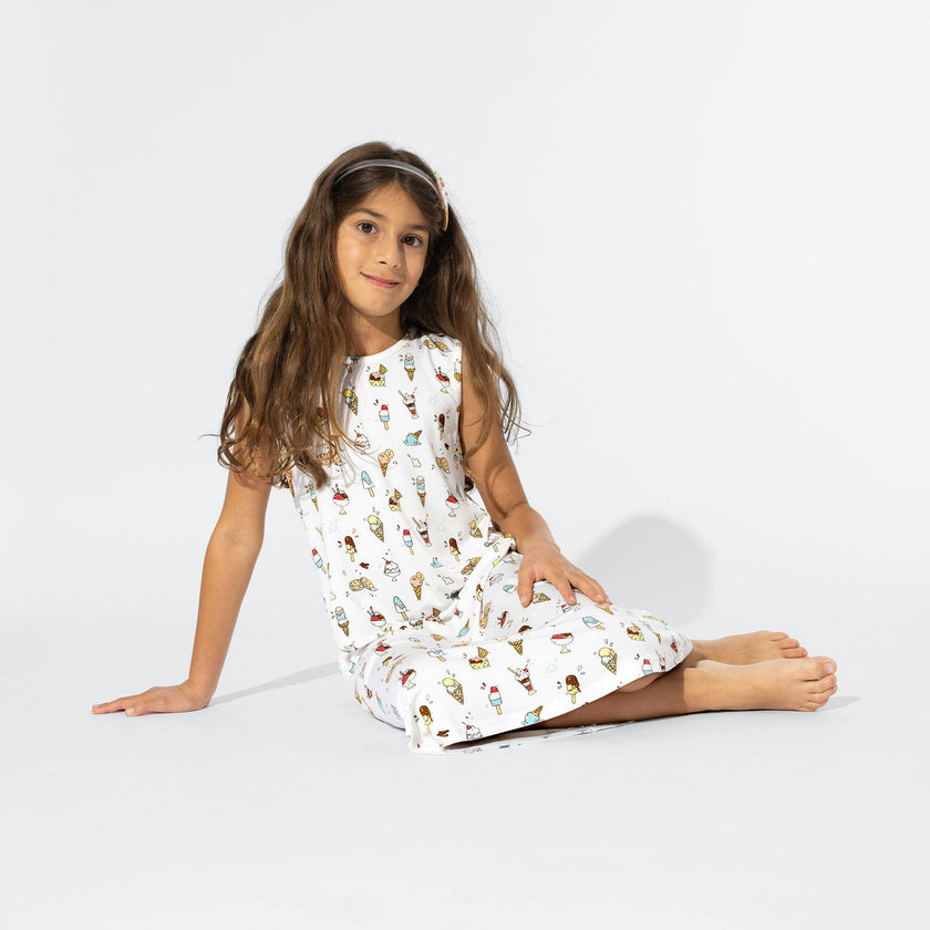 Ice Cream Bamboo Girls' Sleeveless Dress