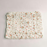 Clementine Bloom Timeless Floral Ruffle Zipper Pouch