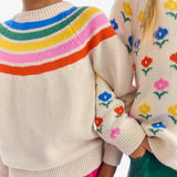 Kids sweater in placed rainbow