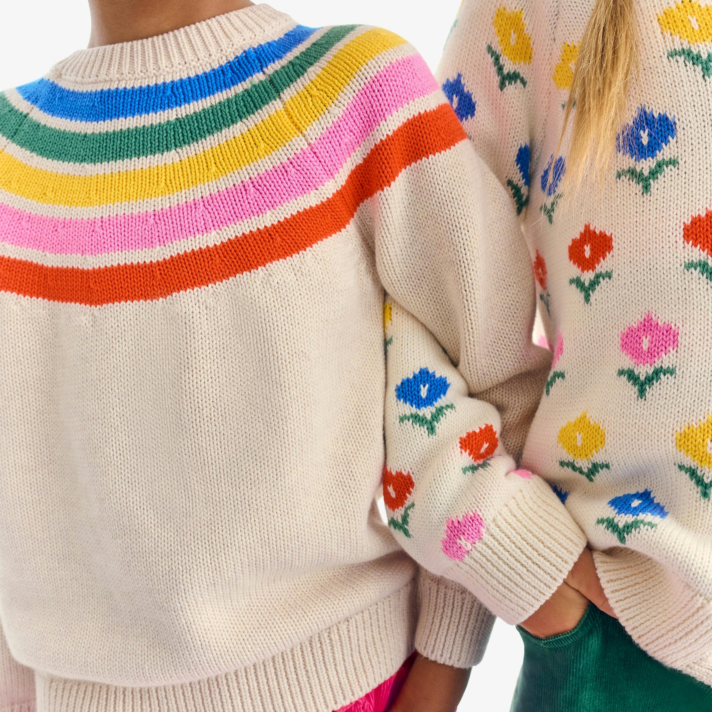 Kids sweater in placed rainbow