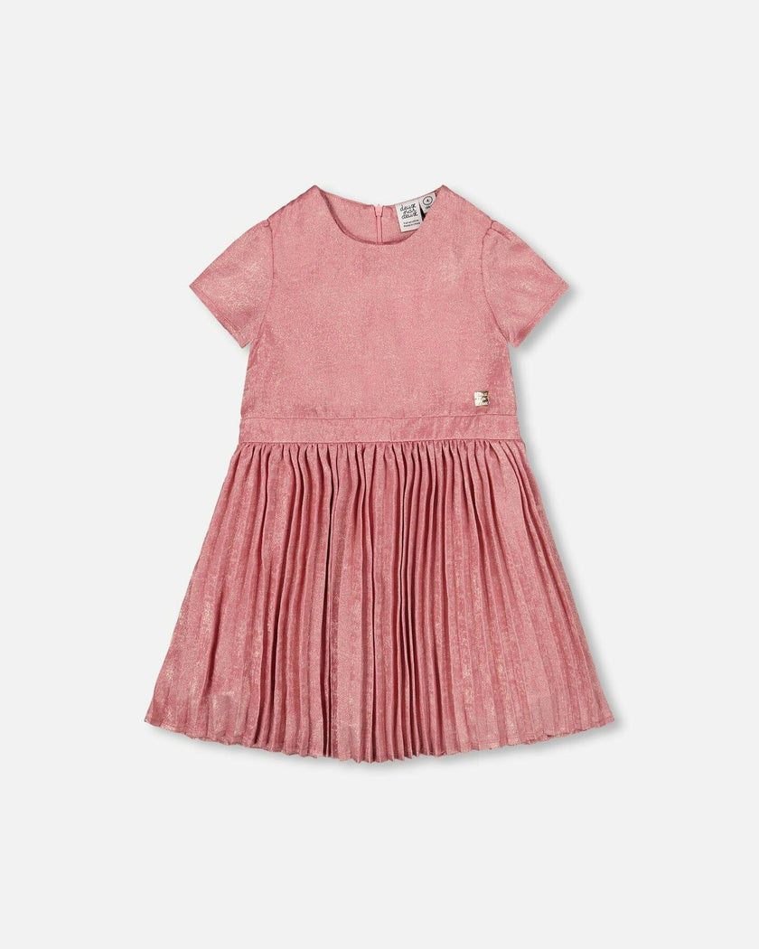 Short Sleeve Dress with Pleated Skirt