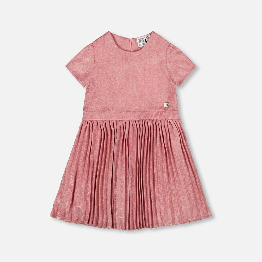 Short Sleeve Dress with Pleated Skirt