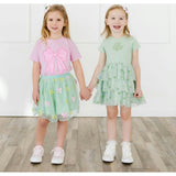 Flocked Shamrock St. Patrick's Day Tiered Short Sleeve Tutu Dress