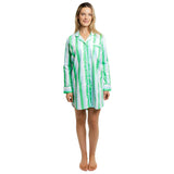 Women's Drawbertson Wild Stripes Night Shirt - Organic Cotton Poplin