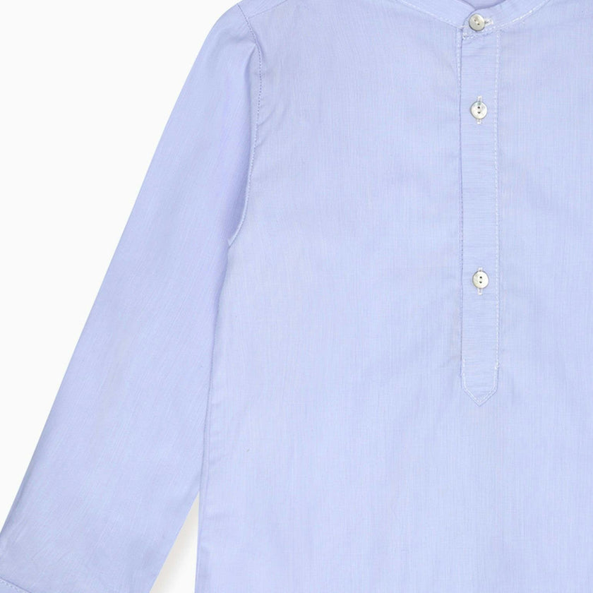 Nicky Hilton x La Coqueta Blue Stripe Nicholai Long Sleeve Boy Shirt