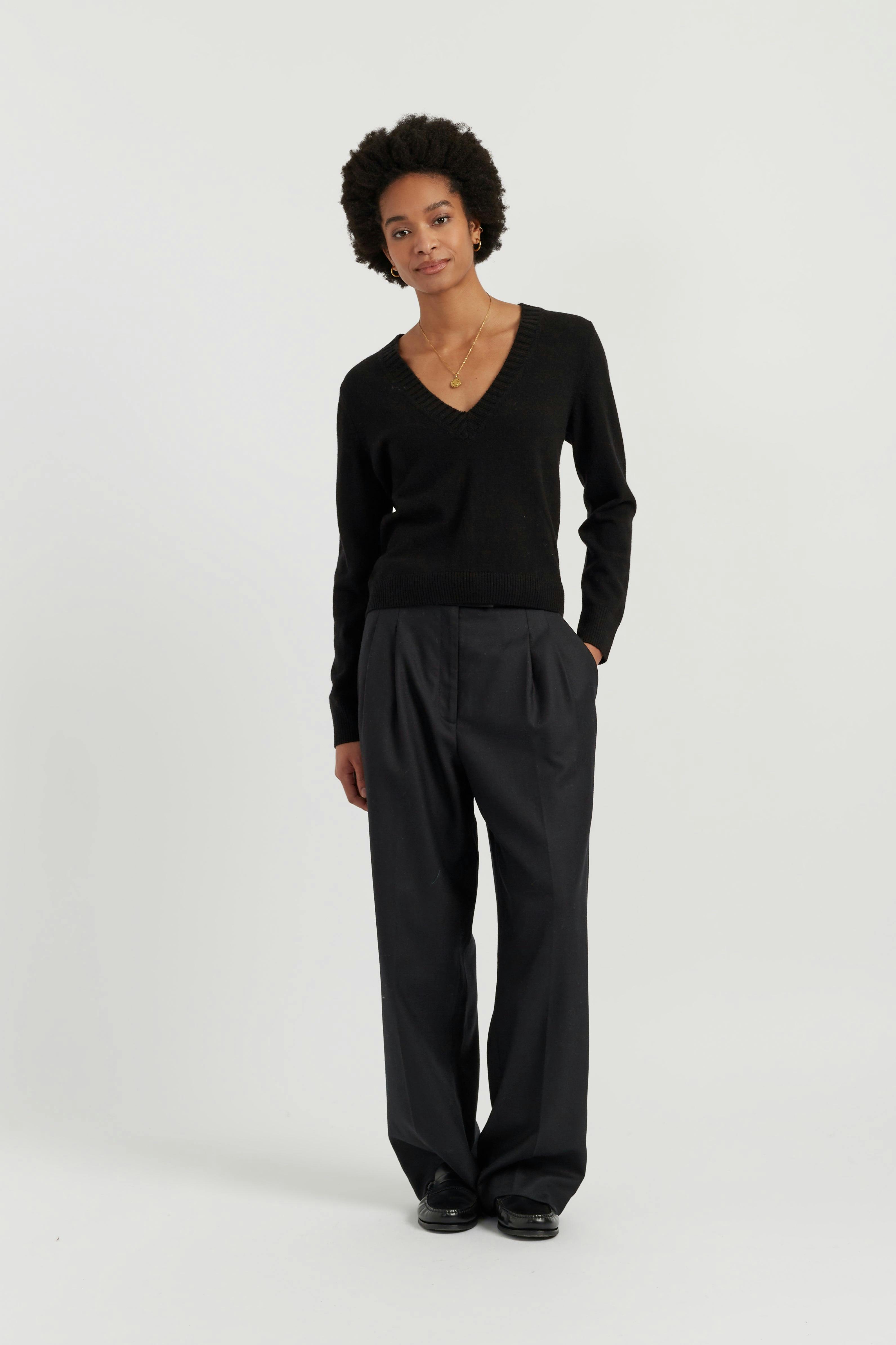 Wool-Cashmere V-Neck Sweater