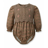 Floral Bubble with Removable Knit Vest Set