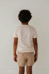 Boys Short Sleeve Pocket Shirt in Antique White