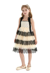 Ivory Polka Dot Sleeveless Bow Dress
