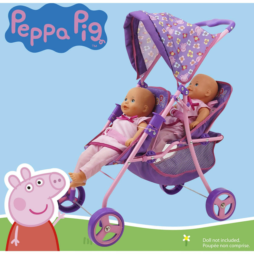 Peppa Pig: Doll Twin Stroller - Purple