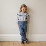 Organic Ruffle Cotton Blouse - Bluebell Vine