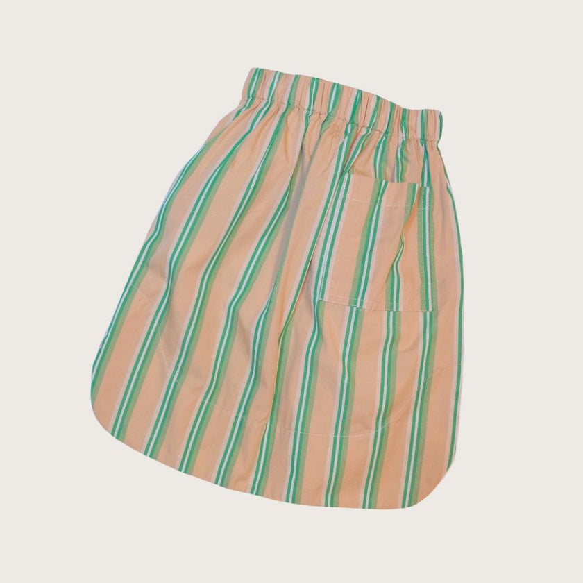 Linnea Green Stripe A-line skirt