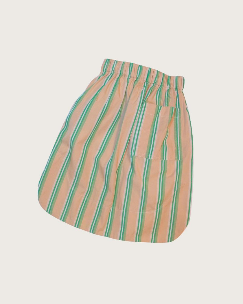 Linnea Green Stripe A-line skirt