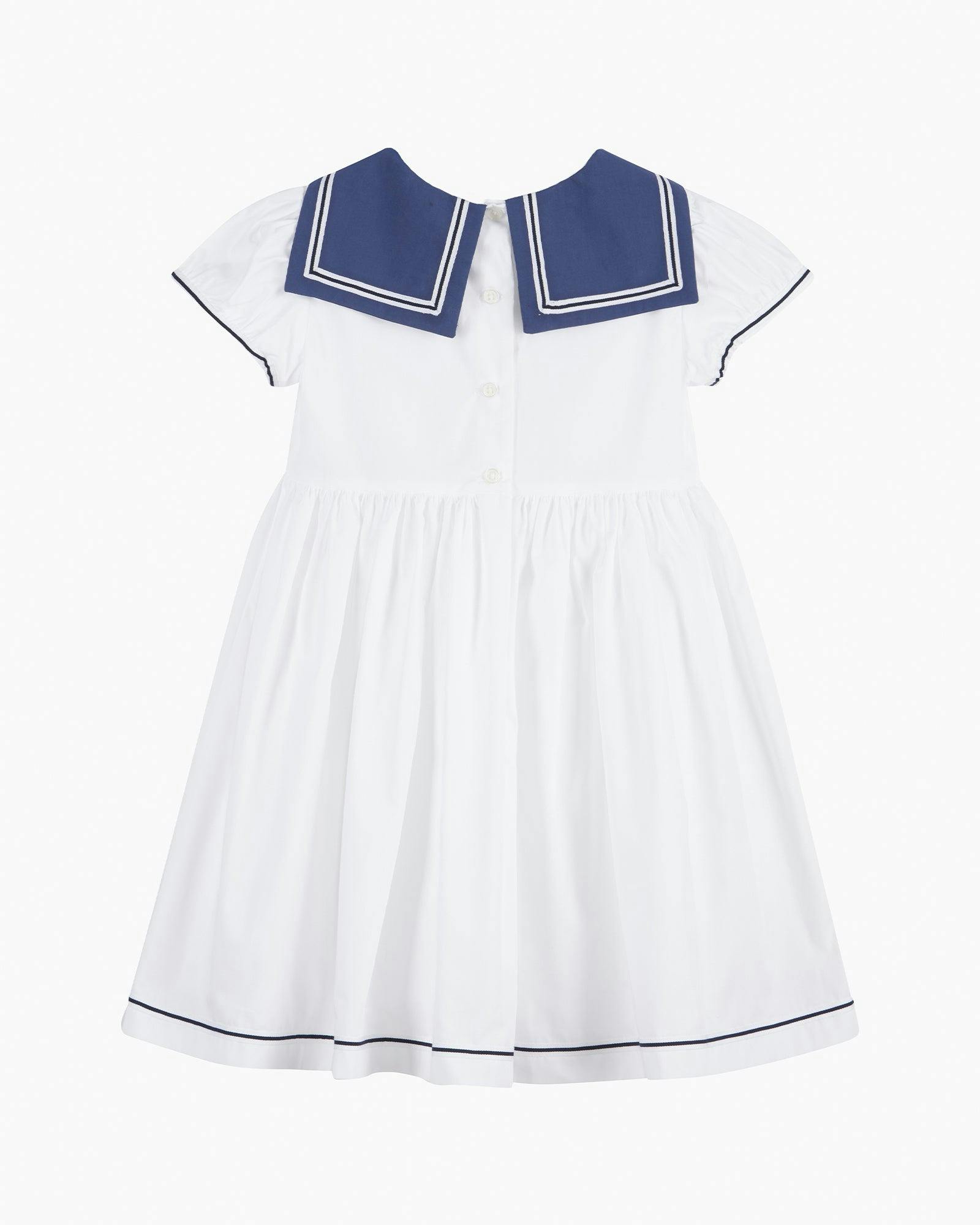 Philippa Sailor Dress in White