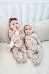 Elegant Floral Footie and Beanie Set