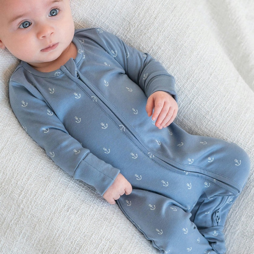 Peyton Zipper Sleeper - Anchor / Sea + Powder