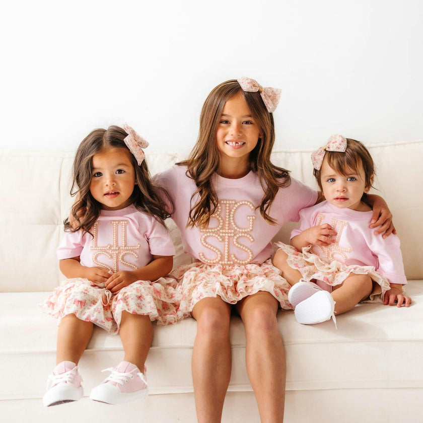 Big Sis Pearl Patch Short Sleeve T-Shirt - Ballet