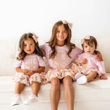 Lil Sis Pearl Patch Short Sleeve Romper - Ballet