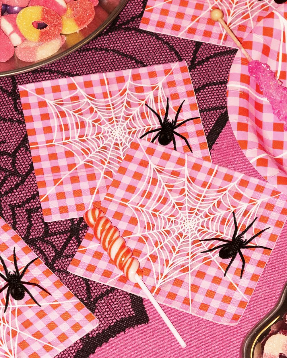 Pink Halloween Napkins - 25 cocktail napkins