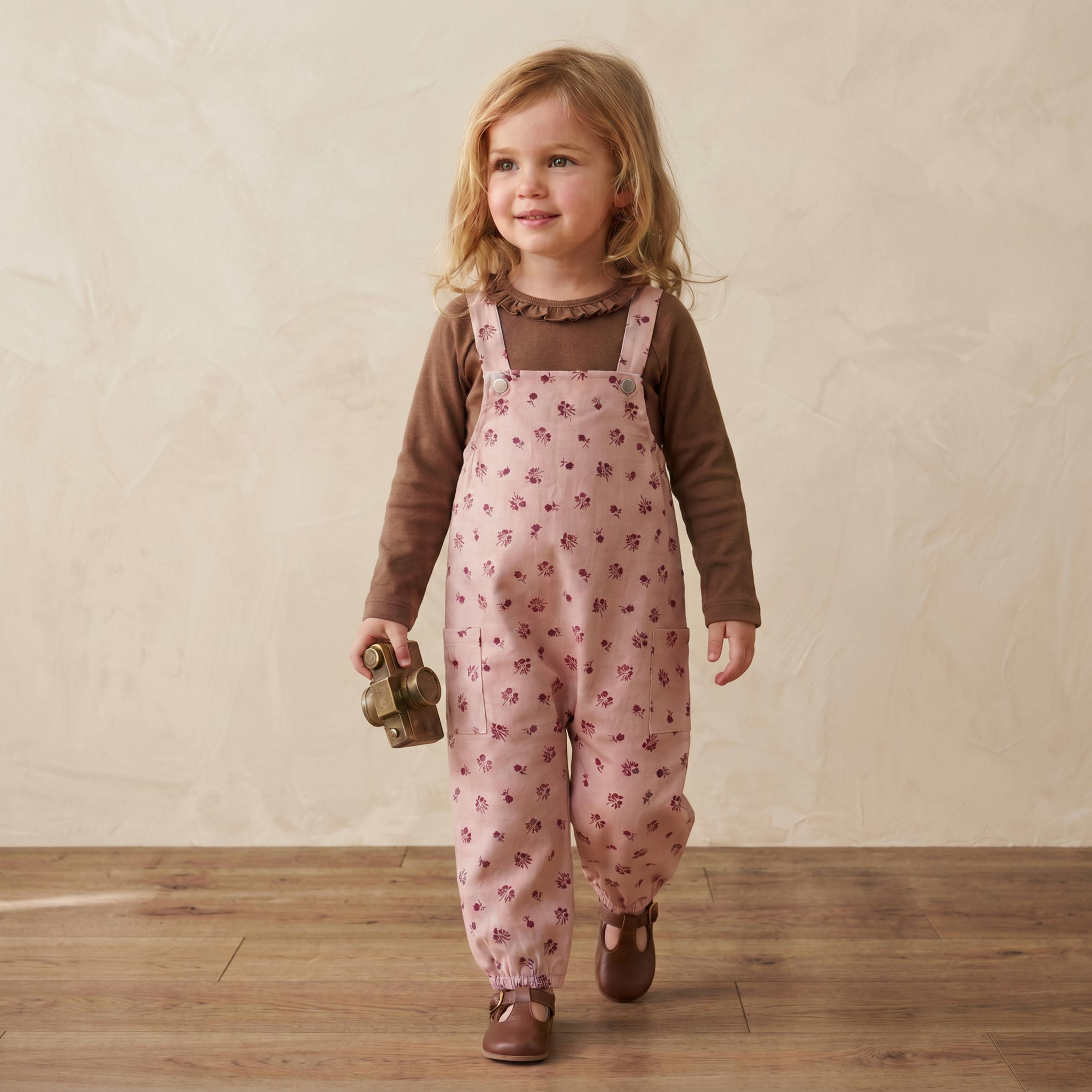 Organic Twill Overalls - Rosebud