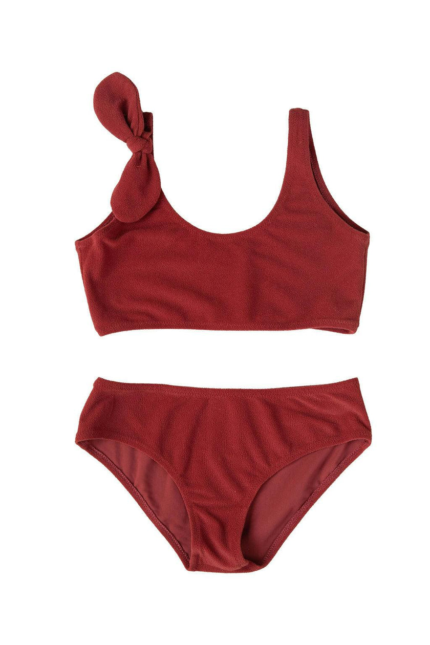 Victoria Towelling Bikini in Terracotta