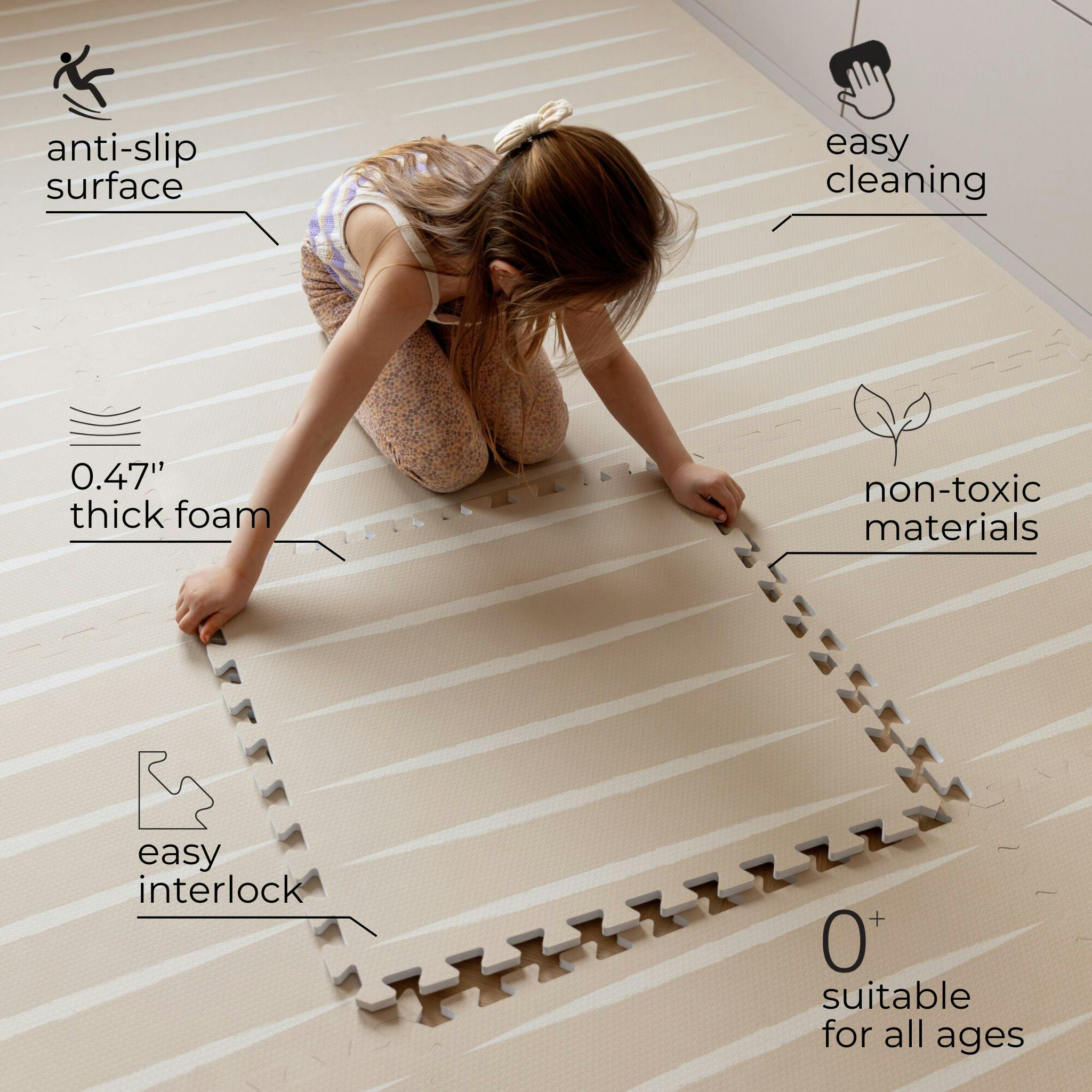 Lucio - Desert Sand - Play Mat, Stripes