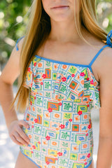Maggie Preteen One-piece Swimsuit in Seaside Picnic