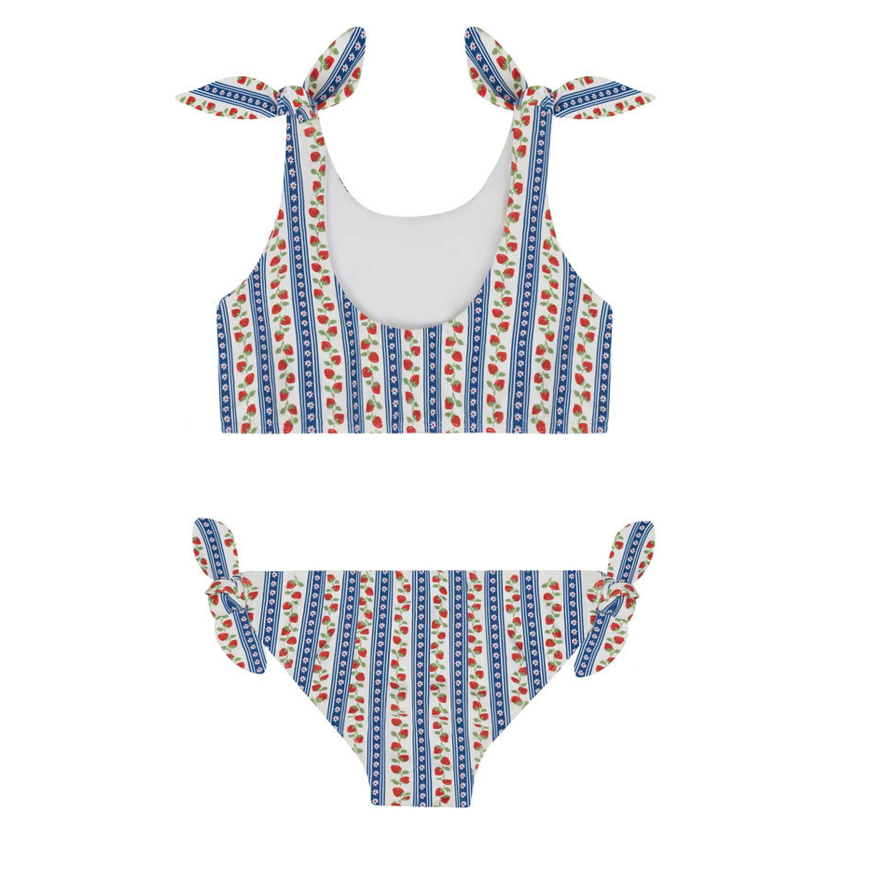 girls strawberry patch tie knot bikini