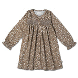 Organic Smocked Button Dress