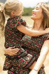 Mini Annalise Top in Obsidian Vintage Poppies