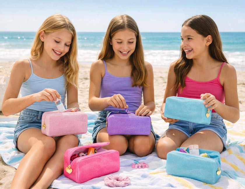 Malibu Jelly Glitter Pouch Collection - Blue