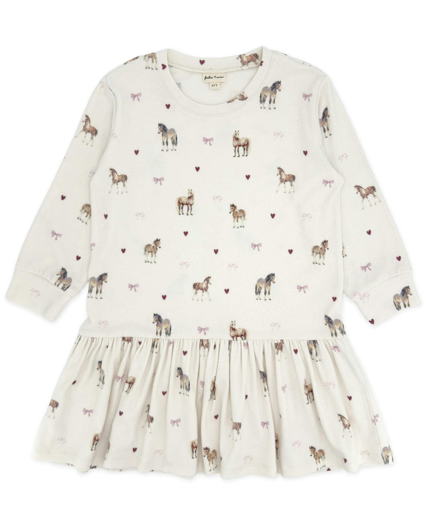 Jules Horse Hacci Dress - Ivory