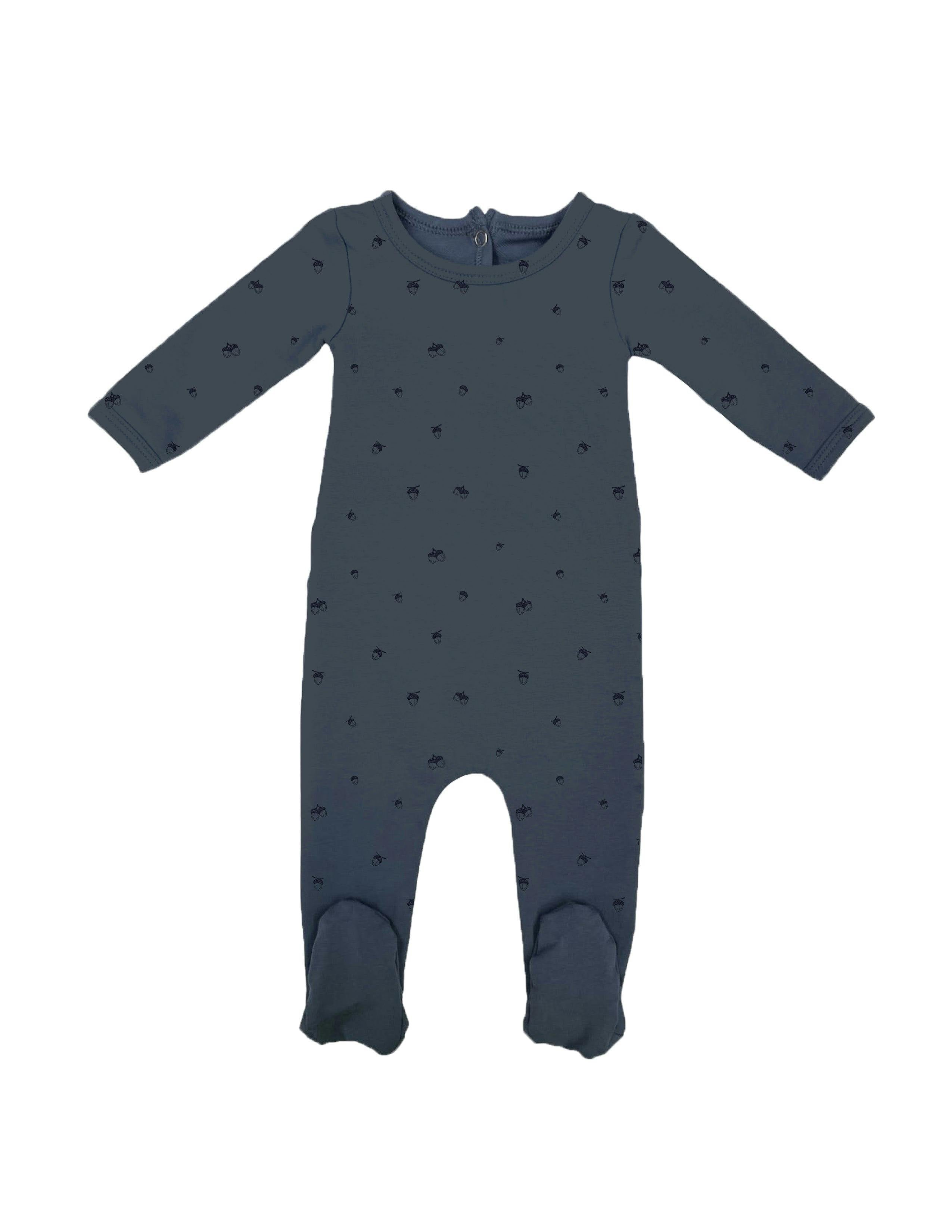 Acorn Print Long Sleeve Footie
