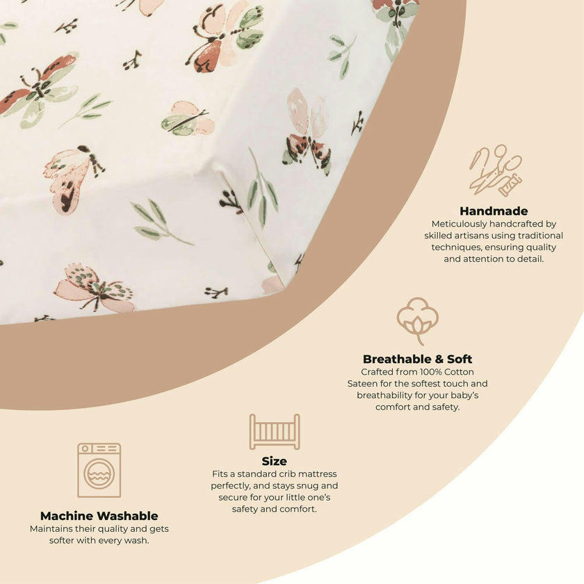 Parker Fitted Crib Sheet (Butterfly)