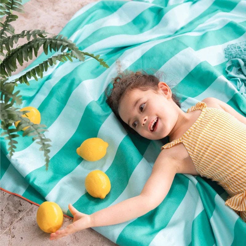 Quut Beach Bag Set Green + Safari Play Towel
