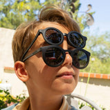 Original Round Sustainable Sunglasses | Bio-Based Bendable Polarized | Black