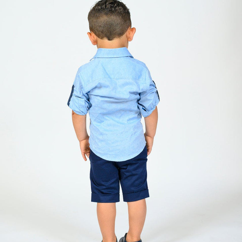 Blue Pineapple Dress Shirt