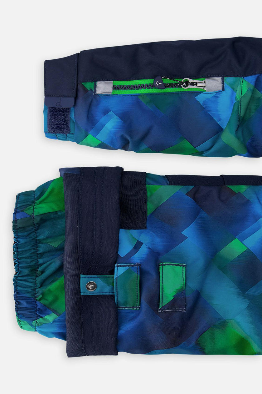 Two Piece Play Snowsuit Blue and Green Checkered Print
