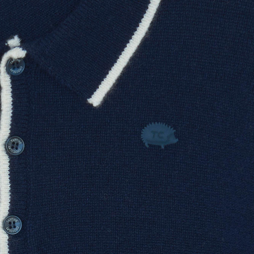 TARTINE ET CHOCOLAT WOOL SWEATSHIRT WITH NECK - MARINE
