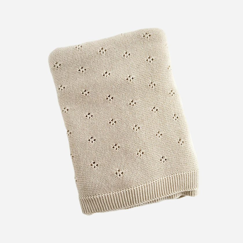 Heirloom Pique Blanket, Birch | Organic Cotton