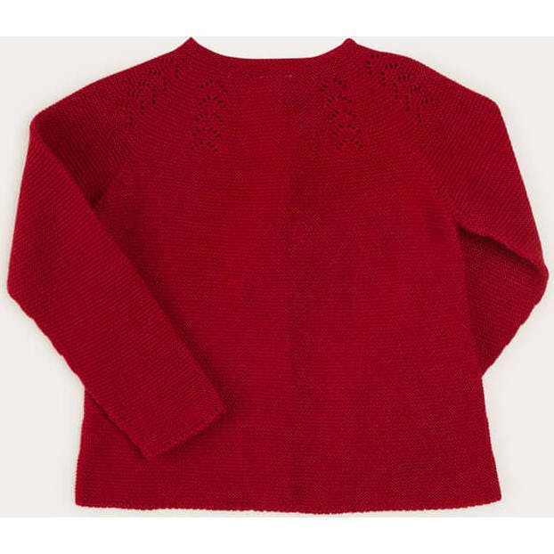 Openwork Cardigan In Burgundy (6mths-10yrs)