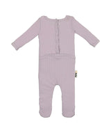 Ribbed Fine Cotton Footie Pale Purple