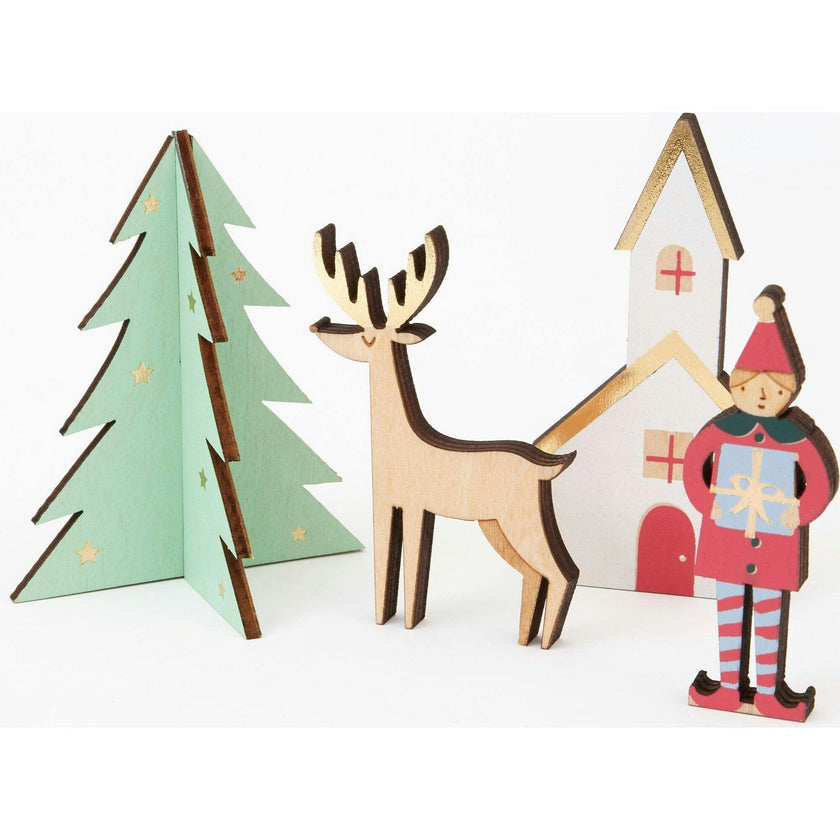 Festive Village Wooden Advent Calendar